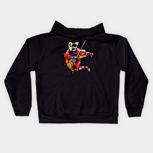 Lemur Playing Violin Kids Hoodie